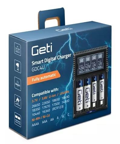 Univerzálna nabíjačka batérií Geti GDC4U Li-Ion, LiFePO4 NiCd NiMH